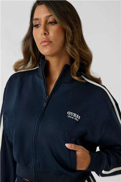 Guess Hoshi Kadın Aktif Scuba Fermuarlı Sweatshirt Lacivert