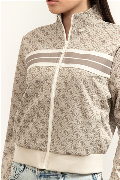 Guess Jacquard Kadın Aktif Fermuarlı Sweatshirt