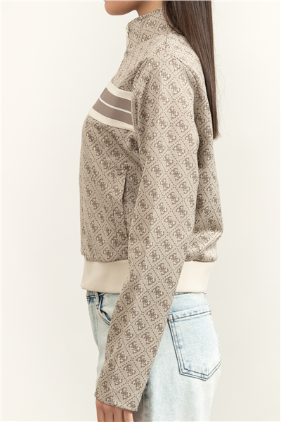 Guess Jacquard Kadın Aktif Fermuarlı Sweatshirt