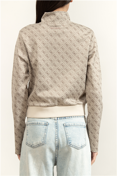 Guess Jacquard Kadın Aktif Fermuarlı Sweatshirt