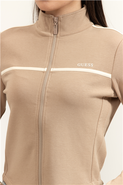 Guess Jasmine Kadın Aktif Modal Karışımlı Scuba Fermuarlı Sweatshirt