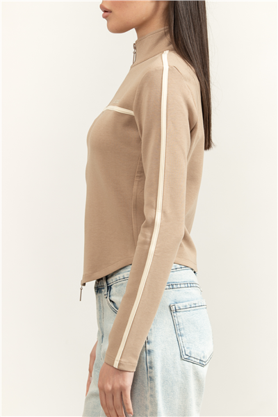 Guess Jasmine Kadın Aktif Modal Karışımlı Scuba Fermuarlı Sweatshirt