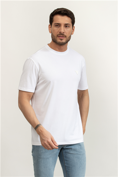 Guess Jersey Erkek Modal Karışımlı Regular Fit Bisiklet Yaka T-Shirt