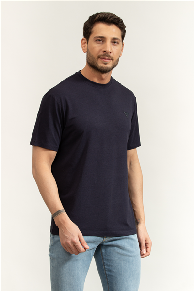 Guess Jersey Erkek Modal Karışımlı Regular Fit Bisiklet Yaka T-Shirt
