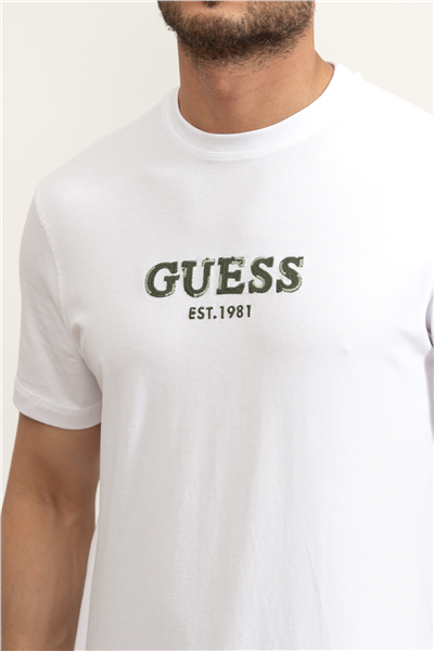 Guess Jersey Erkek Regular Fit Bisiklet Yaka T-Shirt