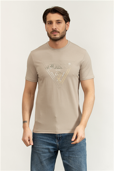 Guess Jersey Erkek Slim Fit Bisiklet Yaka T-Shirt