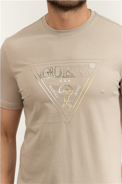 Guess Jersey Erkek Slim Fit Bisiklet Yaka T-Shirt