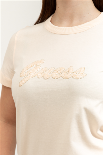 Guess Jersey Kadın Boxy Fit Bisiklet Yaka T-Shirt