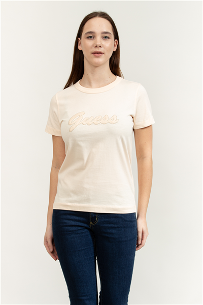 Guess Jersey Kadın Boxy Fit Bisiklet Yaka T-Shirt