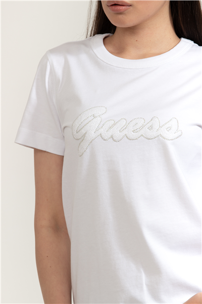 Guess Jersey Kadın Boxy Fit Bisiklet Yaka T-Shirt