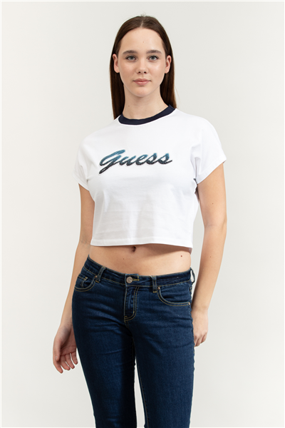 Guess Jersey Kadın Regular Fit Bisiklet Yaka T-Shirt