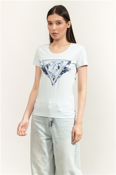 Guess Jersey Kadın Slim Fit Bisiklet Yaka T-Shirt