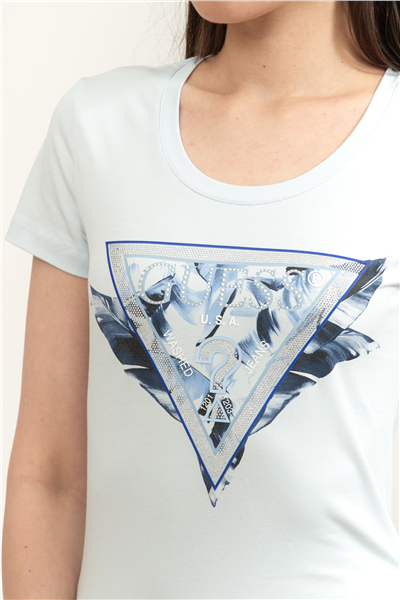 Guess Jersey Kadın Slim Fit Bisiklet Yaka T-Shirt