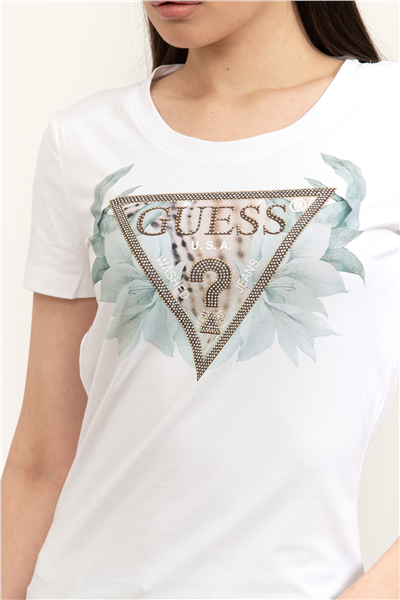 Guess Jersey Kadın Slim Fit Bisiklet Yaka T-Shirt