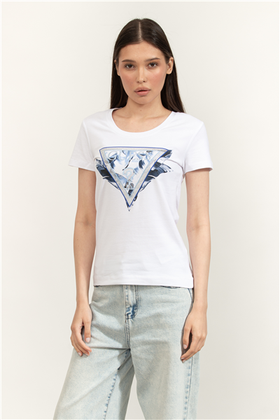 Guess Jersey Kadın Slim Fit Bisiklet Yaka T-Shirt