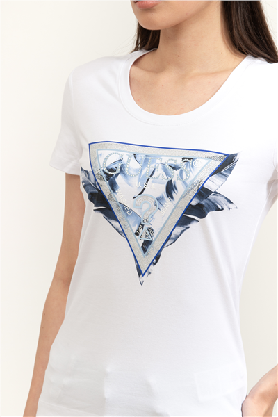 Guess Jersey Kadın Slim Fit Bisiklet Yaka T-Shirt