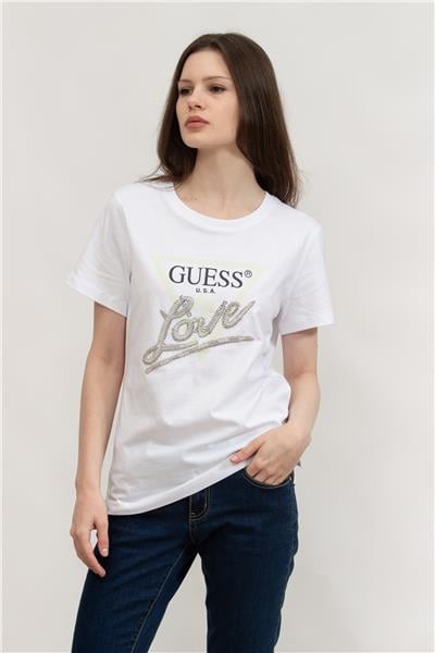 Guess Kadın Bisiklet Yaka T-Shirt