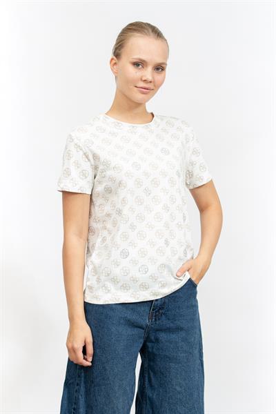 Guess Kadın Bisiklet Yaka T-Shirt Bej