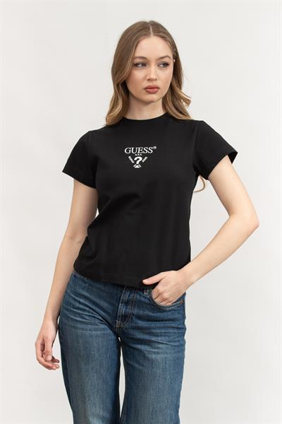 Guess Kadın Bisiklet Yaka T-Shirt Siyah