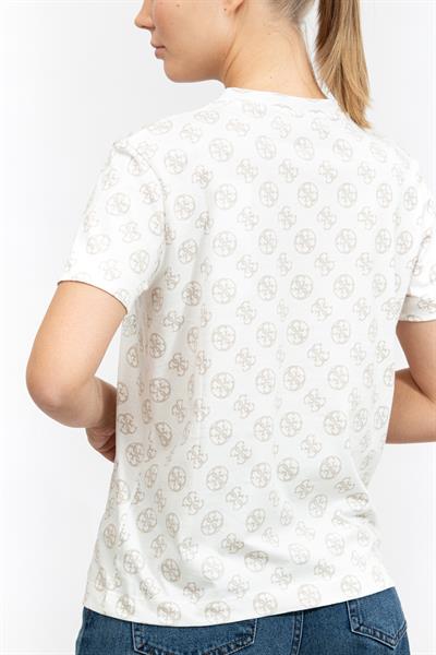 Guess Kadın Bisiklet Yaka T-Shirt Bej