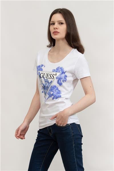 Guess Kadın Bisiklet Yaka T-Shirt