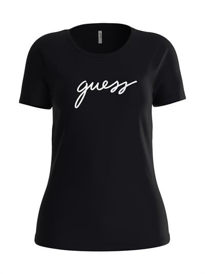 Guess Kadın Bisiklet Yaka T-Shirt Siyah