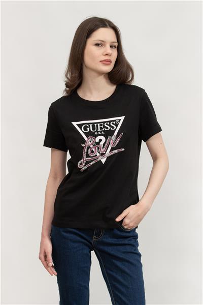 Guess Kadın Bisiklet Yaka T-Shirt