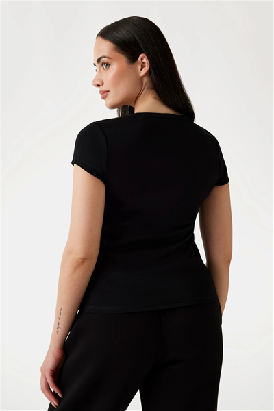 Guess Kadın Bisiklet Yaka T-Shirt Siyah