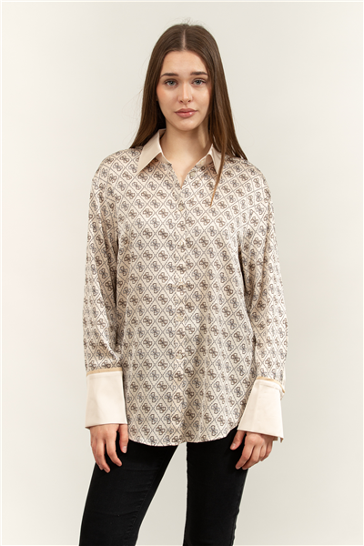 Guess Ls Alexandra Kadın Slim Fit Gömlek