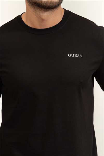 Guess Marzio Erkek Aktif Regular Fit T-Shirt Siyah