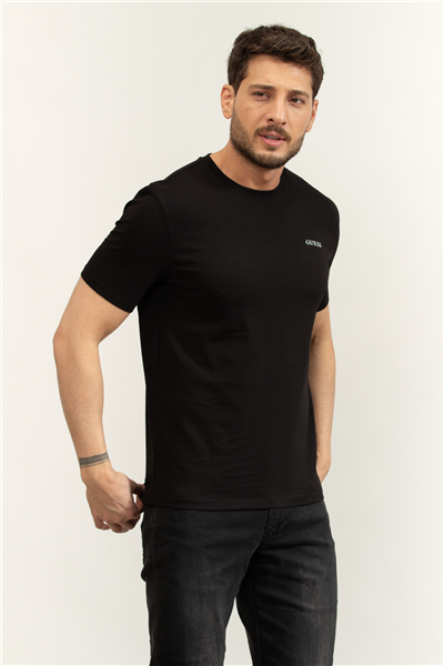 Guess Marzio Erkek Aktif Regular Fit T-Shirt Siyah
