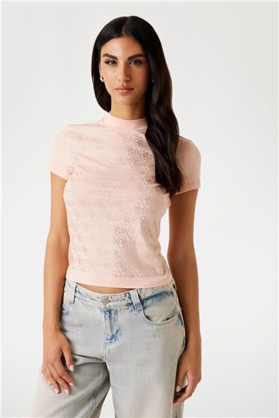 Guess Mock Kadın Slim Fit T-Shirt