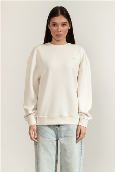 Guess Nat Kadın Aktif Scuba Bisiklet Yaka Sweatshirt