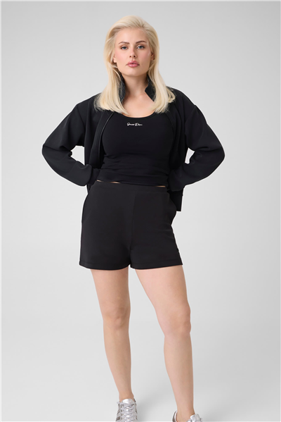 Guess Olympe Kadın Aktif Scuba Fermuarlı Sweatshirt Siyah