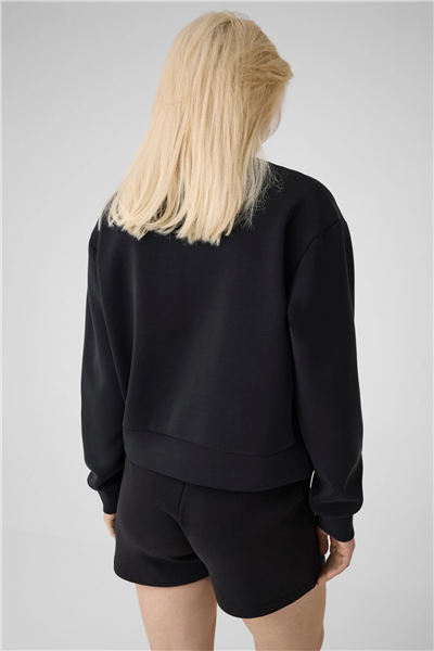 Guess Olympe Kadın Aktif Scuba Fermuarlı Sweatshirt Siyah
