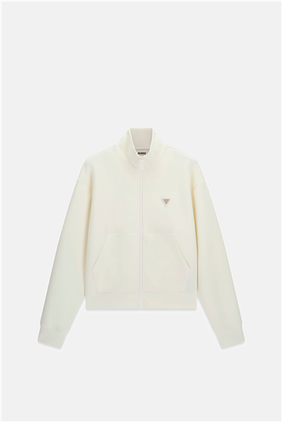 Guess Olympe Kadın Aktif Scuba Fermuarlı Sweatshirt Krem