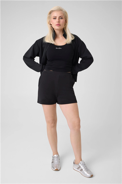 Guess Olympe Kadın Aktif Scuba Fermuarlı Sweatshirt Siyah