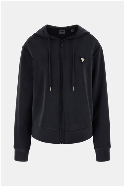 Guess Olympe Kadın Aktif Scuba Kapüşonlu Sweatshirt Siyah