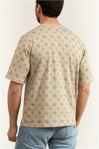 Guess Ovidio Erkek Aktif Oversize Fit Bisiklet Yaka T-Shirt