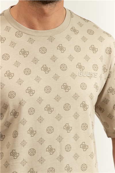 Guess Ovidio Erkek Aktif Oversize Fit Bisiklet Yaka T-Shirt