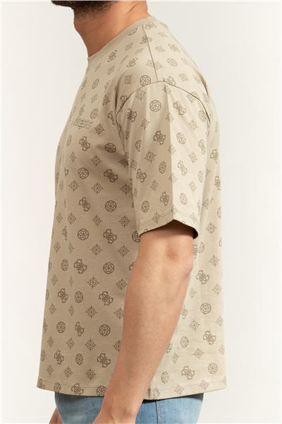 Guess Ovidio Erkek Aktif Oversize Fit Bisiklet Yaka T-Shirt