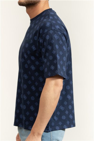 Guess Ovidio Erkek Aktif Oversize Fit Bisiklet Yaka T-Shirt