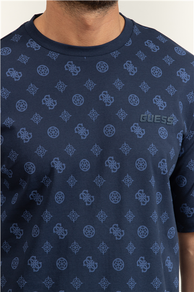 Guess Ovidio Erkek Aktif Oversize Fit Bisiklet Yaka T-Shirt