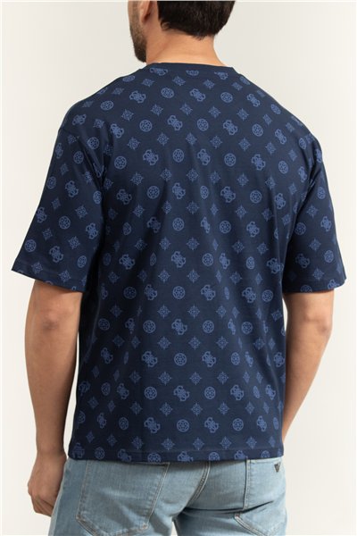 Guess Ovidio Erkek Aktif Oversize Fit Bisiklet Yaka T-Shirt