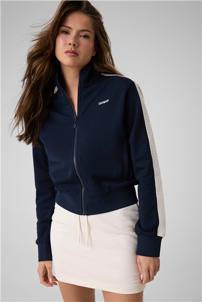 Guess Phoebe Kadın Aktif Fermuarlı Sweatshirt Lacivert