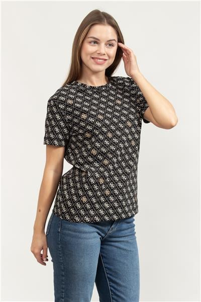 Guess Rhombus Kadın Aktif Regular Fit T-Shirt
