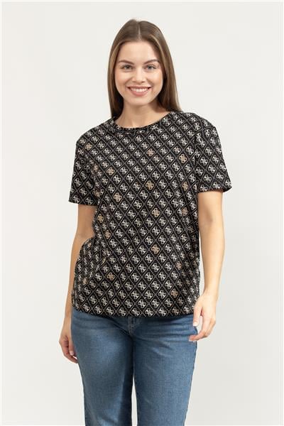 Guess Rhombus Kadın Aktif Regular Fit T-Shirt