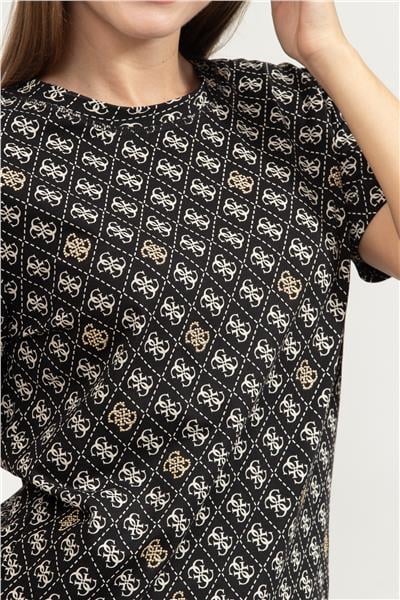 Guess Rhombus Kadın Aktif Regular Fit T-Shirt