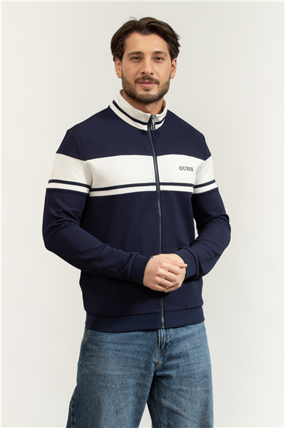 Guess Spiros Erkek Aktif Fermuarlı Sweatshirt