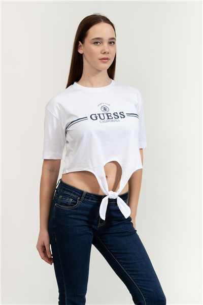 Guess Stream Kadın Aktif Boxy Fit Bisiklet Yaka T-Shirt